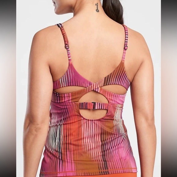 Athleta Ibiza Entwined Tankini Swimsuit Swim Top in Warm Multi Size 34B C - Picture 1 of 8